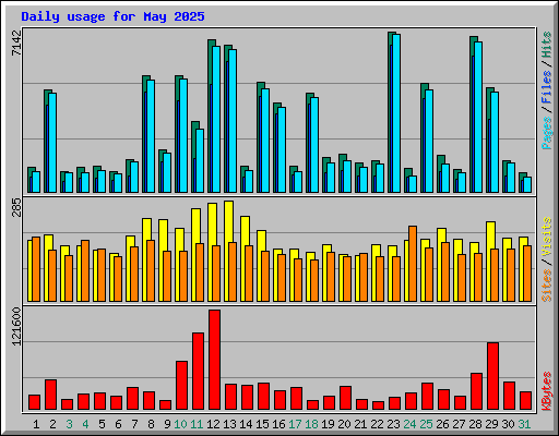 Daily usage for May 2025