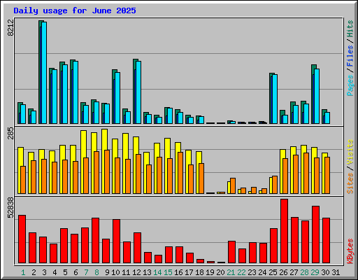 Daily usage for June 2025